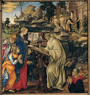 Apparition of the Virgin to St Bernard, Filippino Lippi